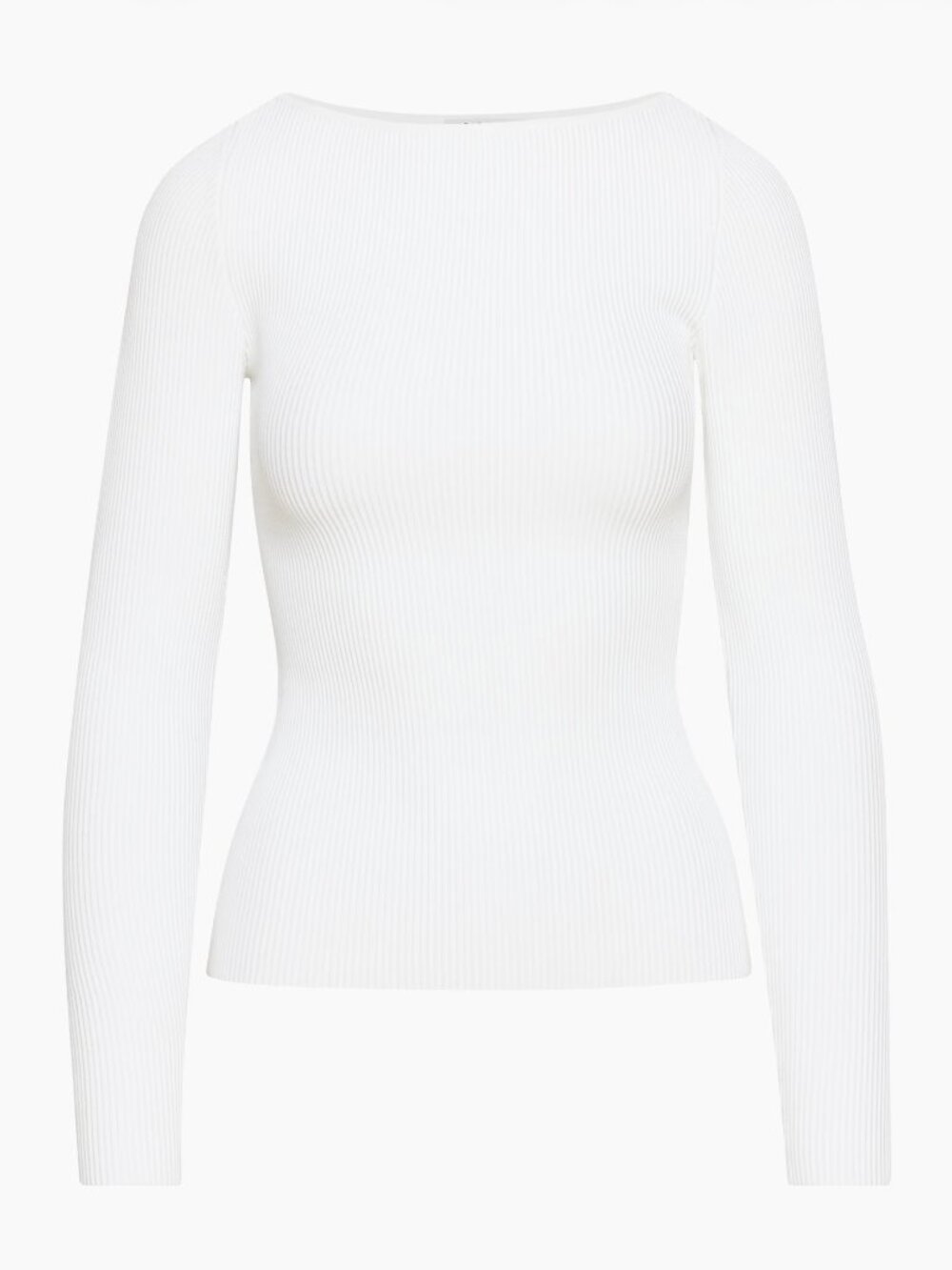 NWOT Babaton Aritzia Sculpt Knit Opus White Long Sleeve Top - 2XS